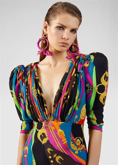 versace barocco rodeo print mini dress|Versace Barocco Mini Dress for Women .